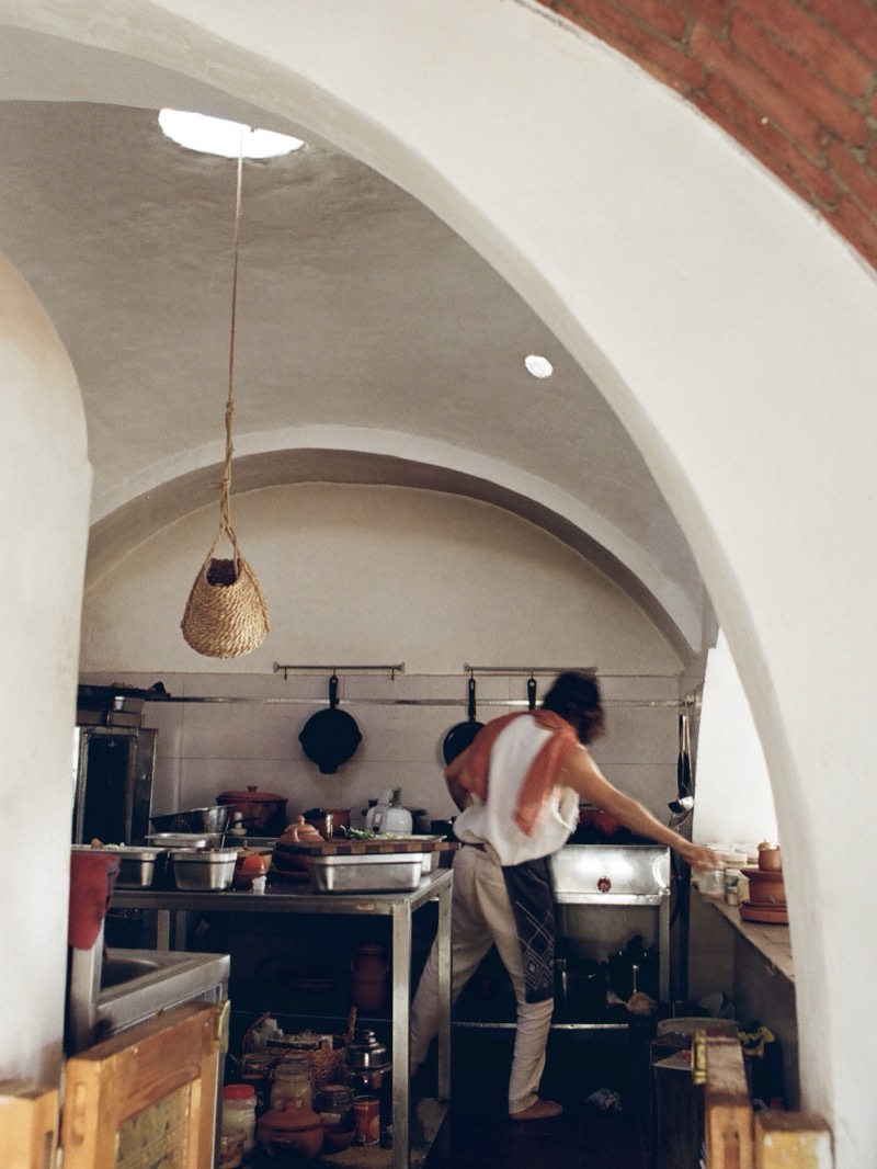 George at work in the vaulted kitchen